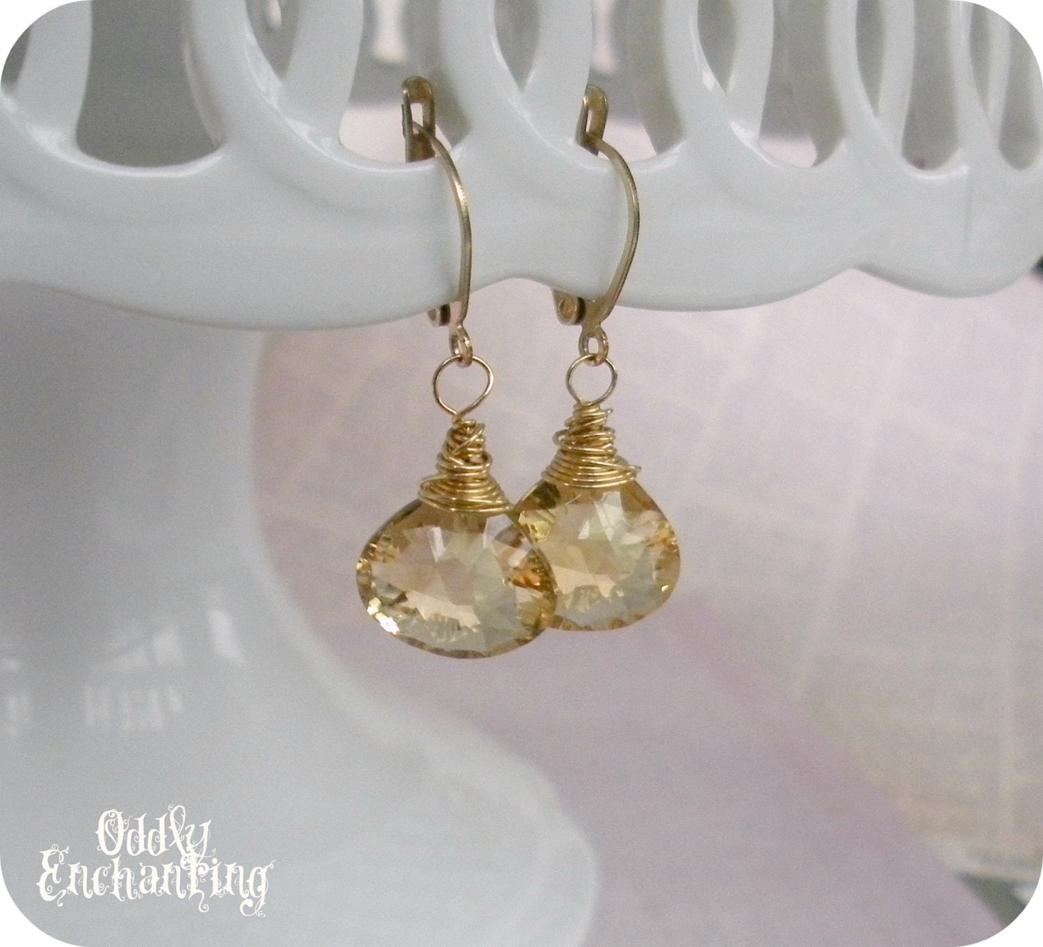 Goldie Earrings- Citrine, Gold