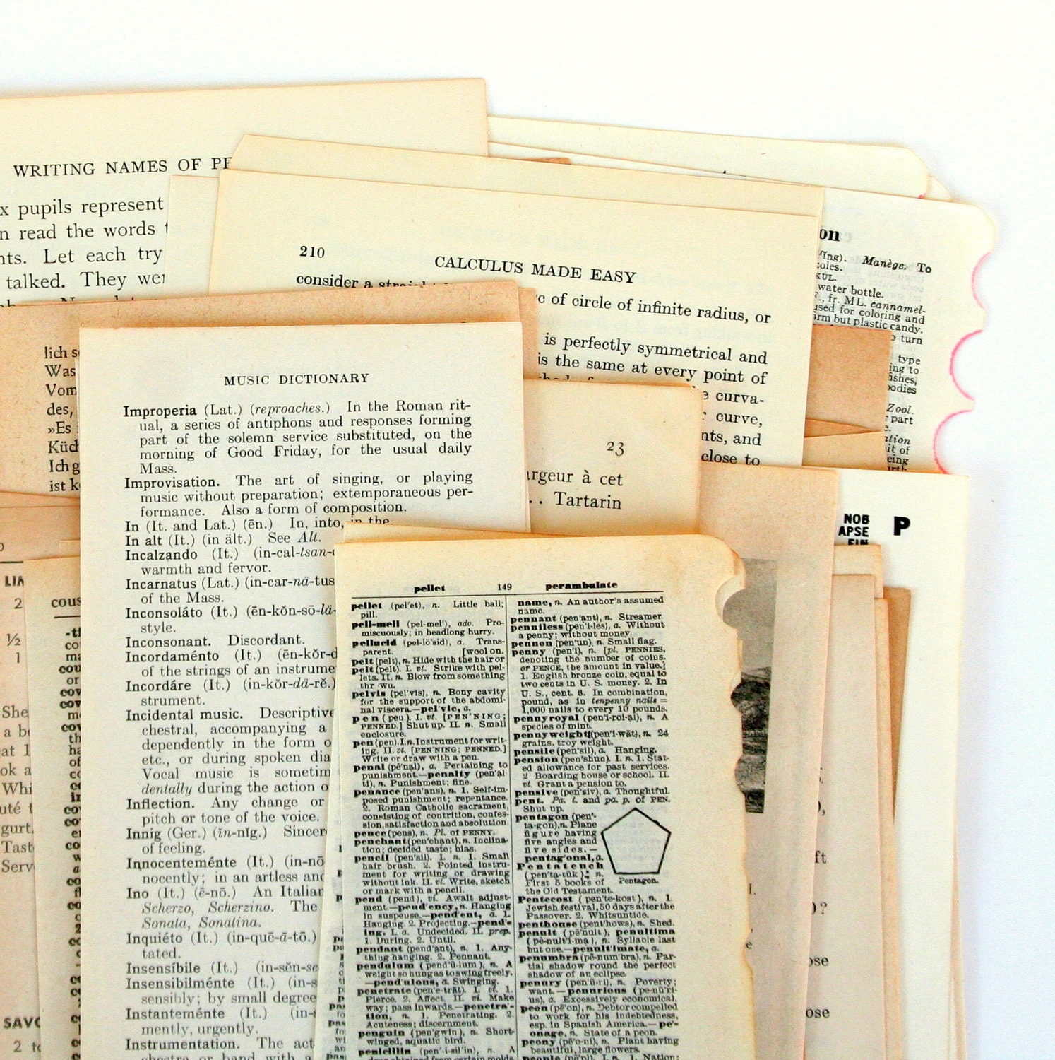 RESERVED for CAROLYN - Vintage Paper Pack: Book Pages, 48 Pages per pack