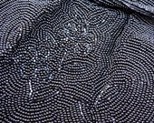 Vintage 1930s 40s Sparkling Jet Black Beaded Purse - Great Gastby Flapper Handbag Sparkly Purse - Glamorous Diva Movie Star Elegant Glam Bag