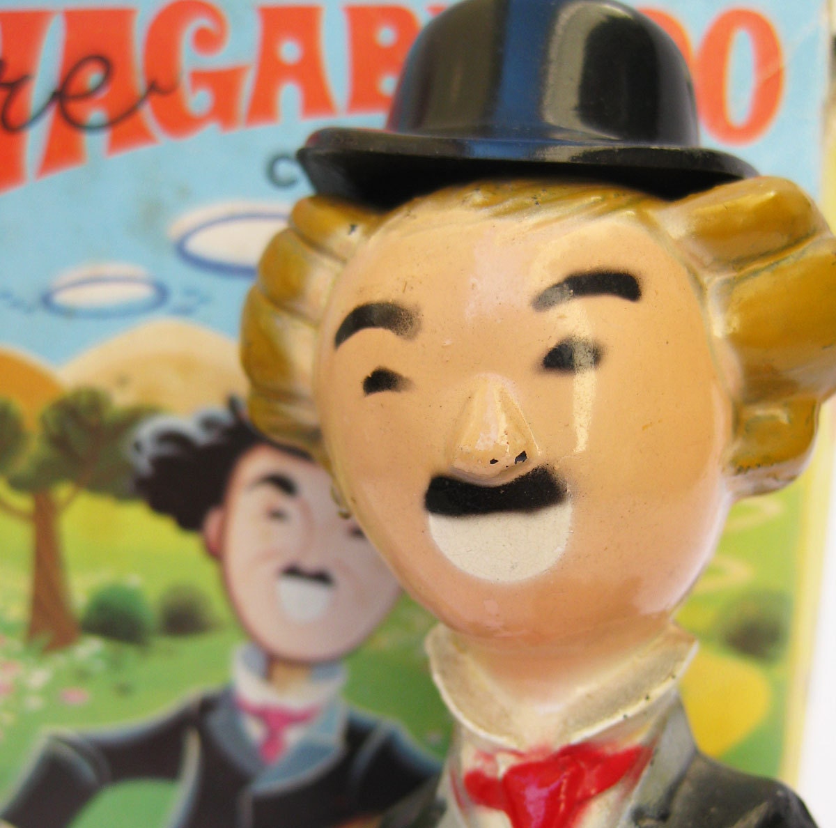 Charlie Chaplin Wind-Up Toy El Alegre Vagabundo Con Resorte - Funny Vintage 60s Mechanical Hard Plastic Doll Man Figure Original Box Mod Hip