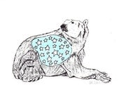 Star Bellied Bear gocco print