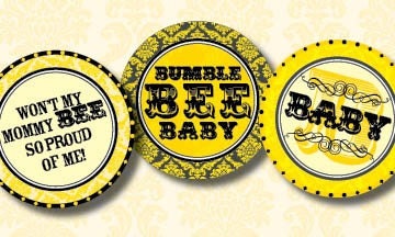DIY Printable Baby Bumble Bee Cupcake Toppers or Party Circles Il_170x135