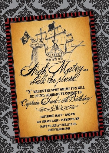 DIY Printable Pirate Birthday Invitation Il_170x135