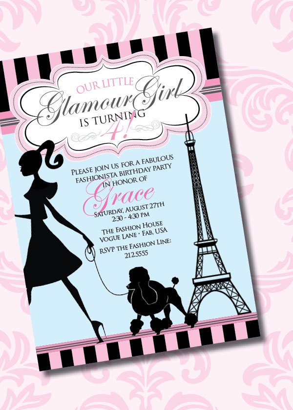 DIY Printable Vintage Glamour Girl Birthday Party Invitation Il_170x135