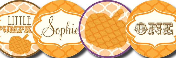 DIY Printable Little Pumpkin Cupcake Toppers Favor Tags Party Circles Il_170x135