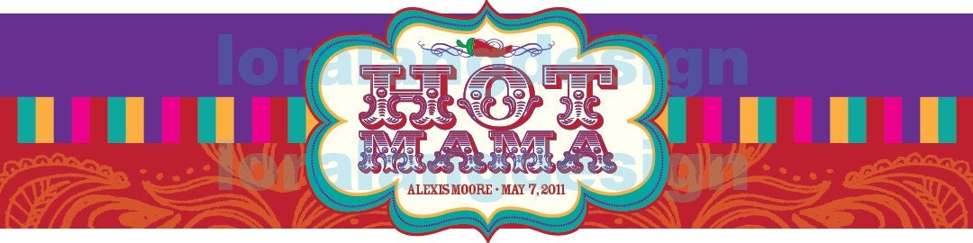DIY Printable Hot Mama Baby Shower Water Bottle Labels Il_570xn