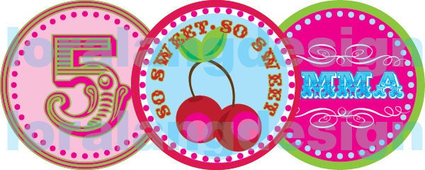 DIY Printable Pretty Please with a Cherry on Top Cupcake Toppers Favor Tags Party Circles Il_570xn