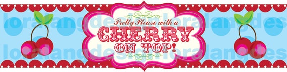DIY Printable Pretty Please with a Cherry on Top Water Bottle Label Il_570xn