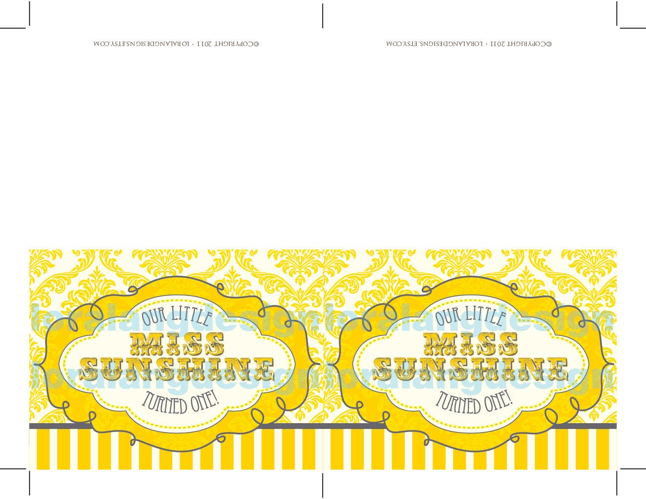 DIY Printable Little Miss Sunshine Thank You Cards Il_570xn