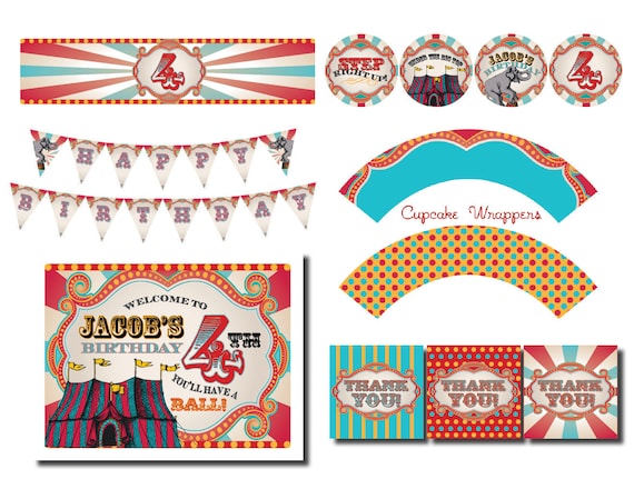 DIY Printable Vintage Carnival Circus Party Pack