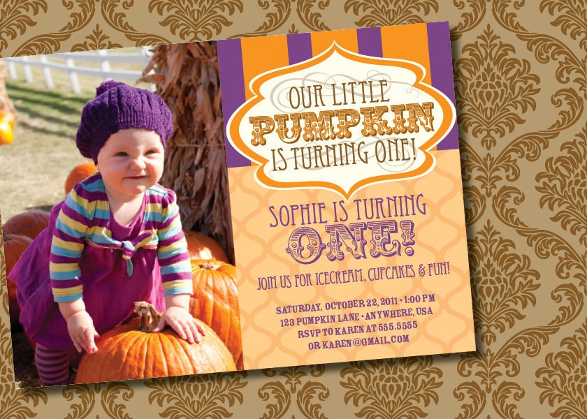 DIY Printable Little Pumpkin Birthday Invitation Il_570xn