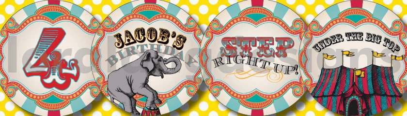 DIY Printable Vintage Carnival Customizable Birthday Party Invitation