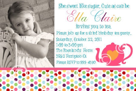 Tea Party Invitation for Birthday Party or Baby Shower - DIY Girls Printable Invite by BeeAndDaisy Il_570xn