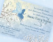Snow Fairy Invitation Winter Wonderland Invitation - Blue Fairy Collection - Gwynn Wasson Designs PRINTABLES