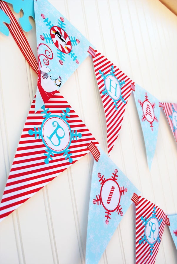 Winter ONEderland Wonderland Happy Birthday Banner - Gwynn Wasson Designs PRINTABLES