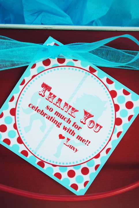 Circus Invitation Carnival Invitation Big Top  with Tickets - Aqua and Red Collection - Gwynn Wasson Designs PRINTABLES