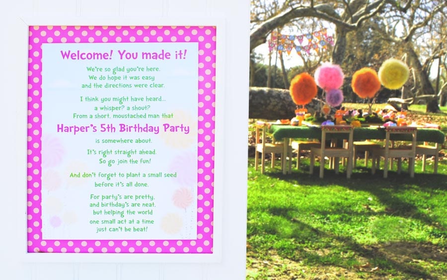 Dr. Seuss LORAX Table Labels - Dr.Seuss Lorax Inspired Collection - Gwynn Wasson Designs PRINTABLES