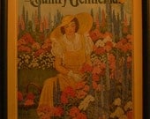 Charming Framed 1920s Magazine Cover (COUNTRY GENTLEMAN) GAY great house gift