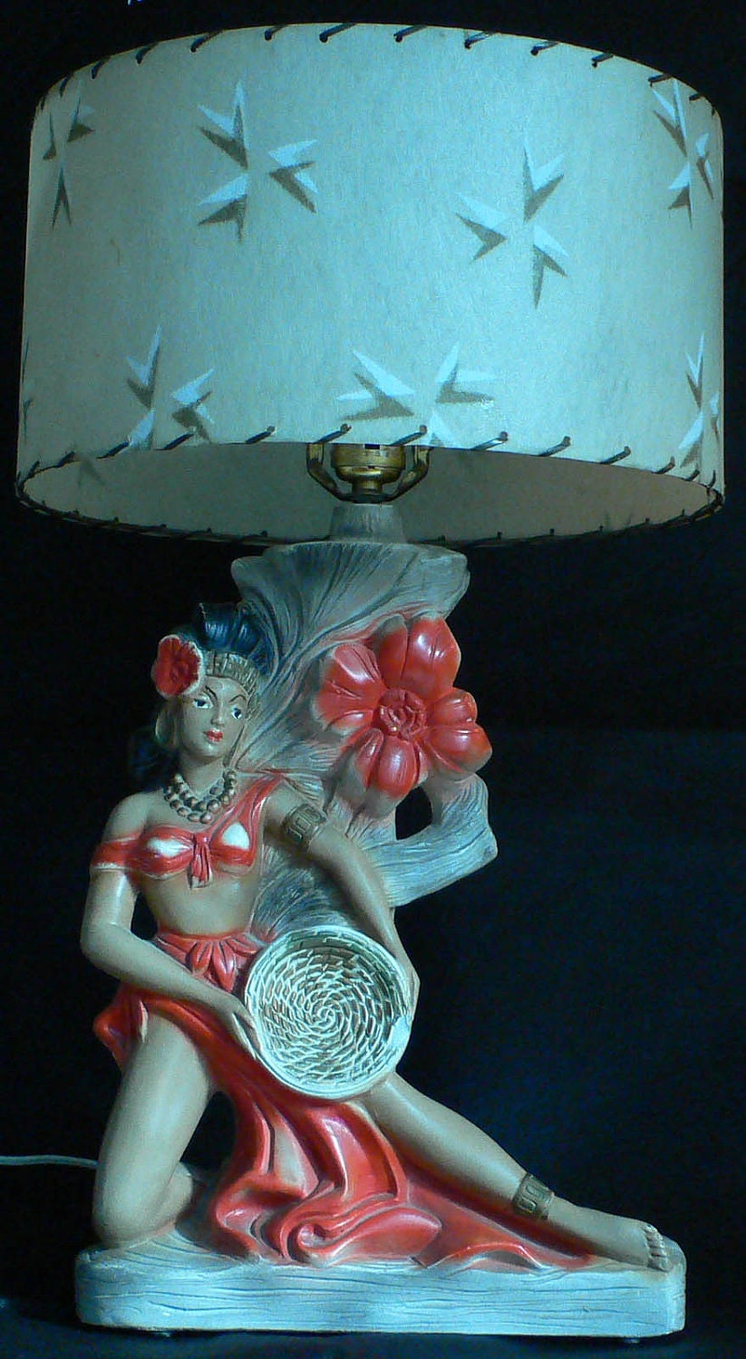 Sexy Tropical Hawaiian Girl Lamp - Glamour, Kitsch, Mid-Century, VLV, Hollywood, Eames, Bombshell...Awesome