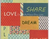 Word Wall Art For Nursery Decoration With The Words: Sing, Learn, Love, Share, Dream, Play, Laugh And Create // Print Size Is 8x10