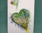 Handmade card Two Hearts for Mother's Day, I love You, Valentine's Day, any occasion.