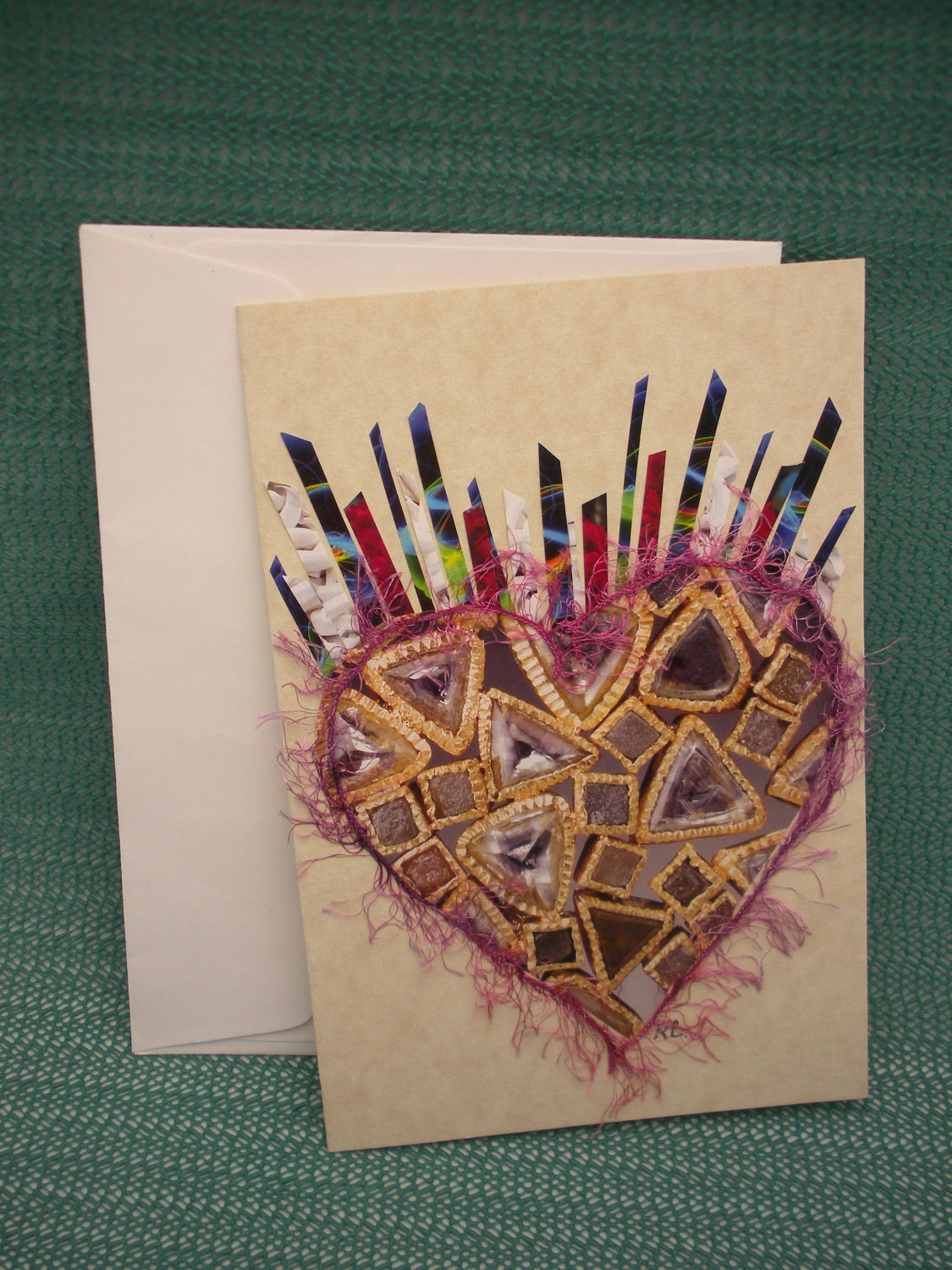 Greeting card "Heart of Jewels" handmade for Mother's Day, Valentine's Day, I Love you, any occasion