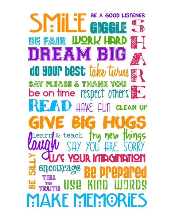 Classroom Rules - Multi Color Bright - 8x10" A PERFECT TEACHER GIFT