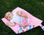 Deluxe Diaper Changing Mat -- Pueblo Folklorico with Pink Minky Dot -- MADE TO ORDER