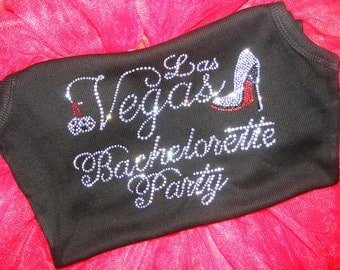 Las Vegas Gambling Bachelorette Party themed Bridesmaid stelitto shoe Bride Bridesmaid Rhinestone bling jeweled Tank Top Shirt mozTREND