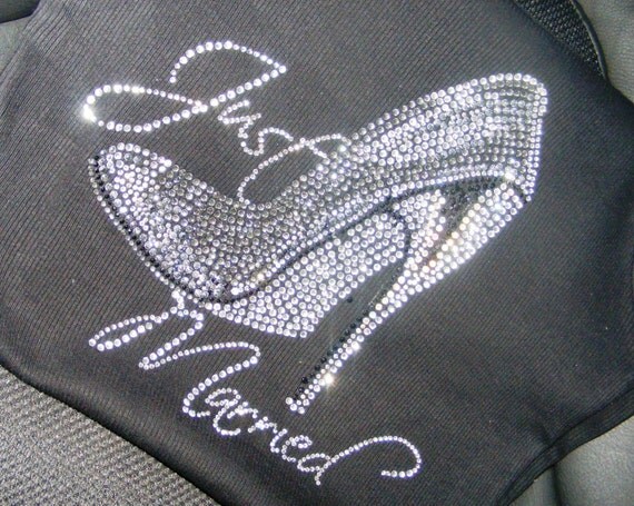 Bride's Entourage Hot Pink Bridesmaid Crystal Rhinestone Shoe Tank Top Shirt Hot Pink Black and White Wedding ideas
