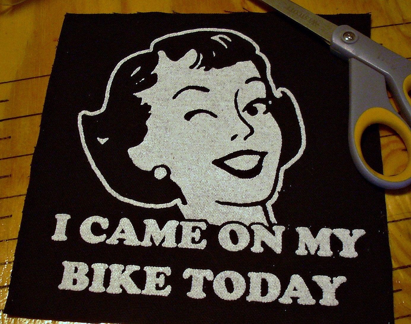 Patch Bicycle Art Feminist I Came On My Bike Today Bicycle Screen Print Patch