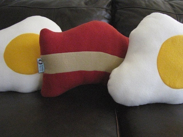 Plush Bacon and Eggs Pillow Set - Geek Chic Home Decor