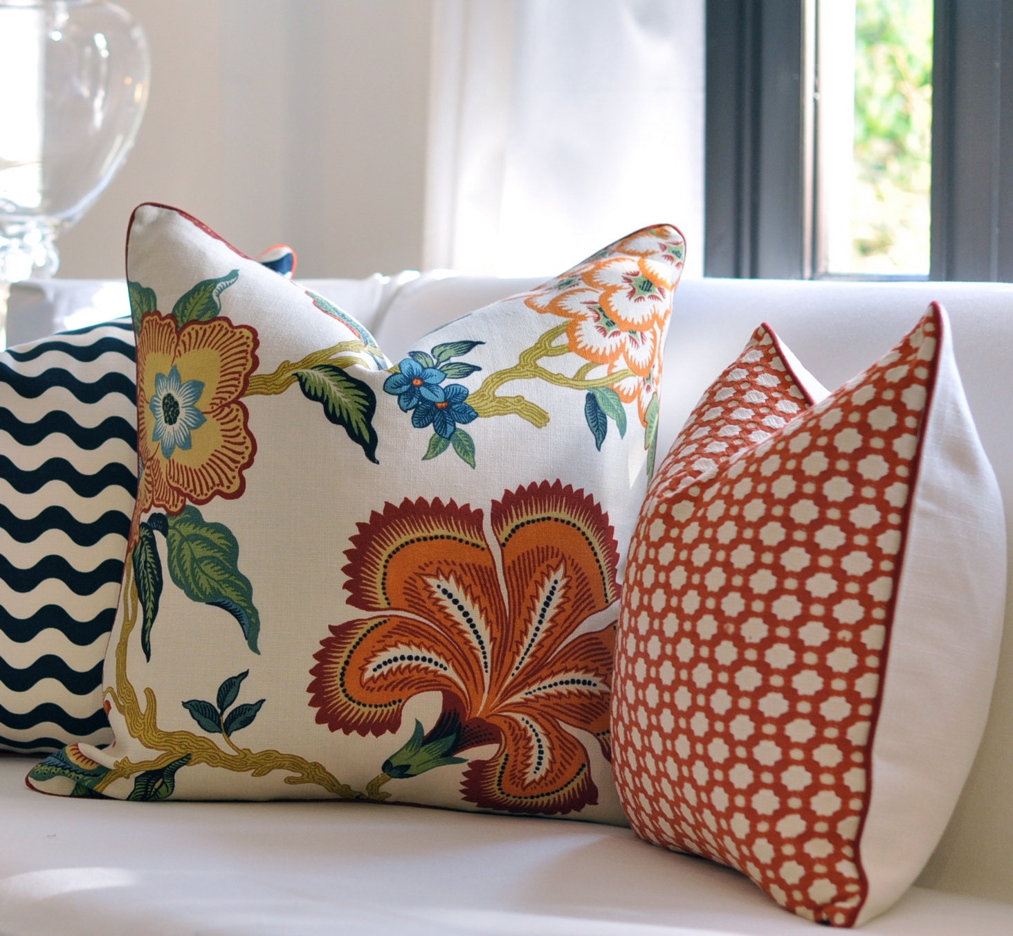 ANNIVERSARY SALE - Celerie Kemble Betwixt pillow 18"sq - Spark