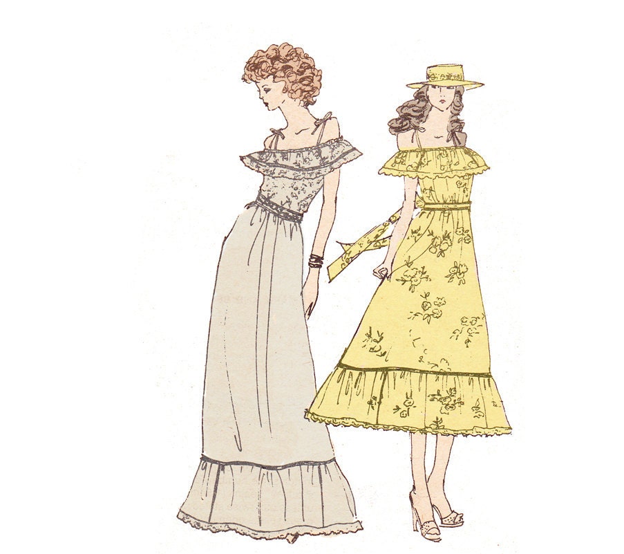 70s Dress Pattern/ Gunne Sax Pattern/ Vintage Simplicity 70s Designer Gunne Sax Dress Pattern 9015