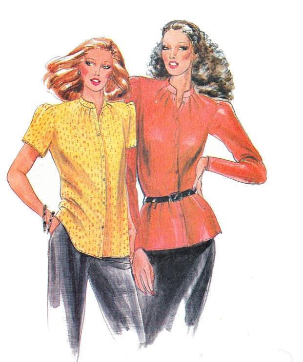 Vintage 1980s Butterick Blouse Sewing Pattern 6862