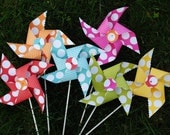 Set of 12 - Polka Dot Personalized Pinwheels
