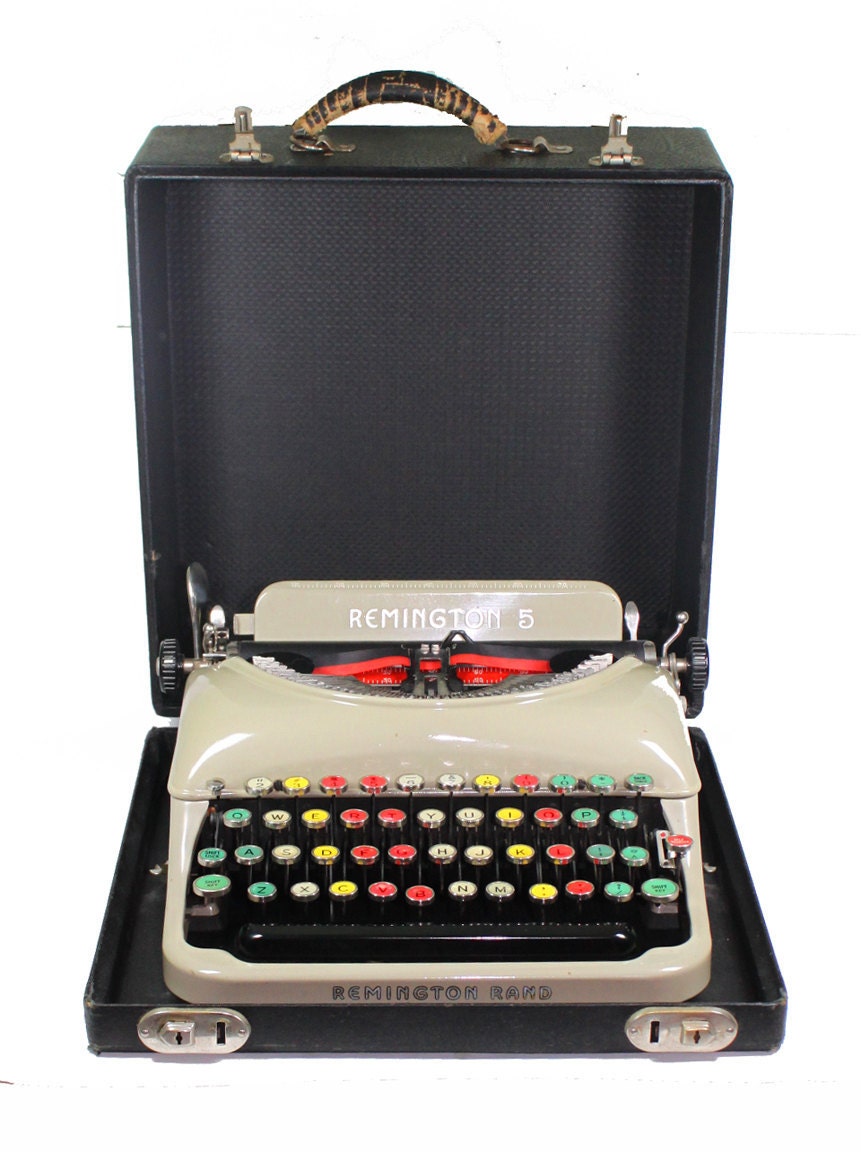 Remington Rand 5 Manual Typewriter With Colored Keys
