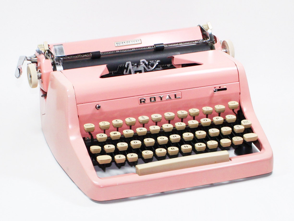Pink Royal Quiet DeLuxe Manual Typewriter in the Original Case