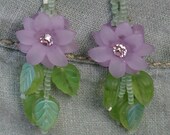 Flower Garden Spring Violet Beaded Earrings - jess2bead