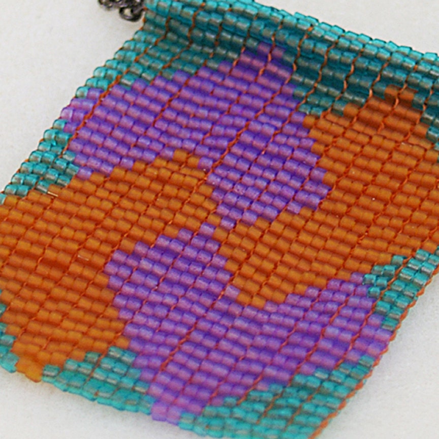 Card Trick Beaded Quilt Block Necklace - jess2bead