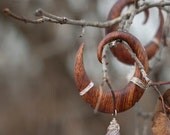 2g Organic Gauge Earrings - Chechen - Silver, Stone, Wood - AUTUMN WINDS