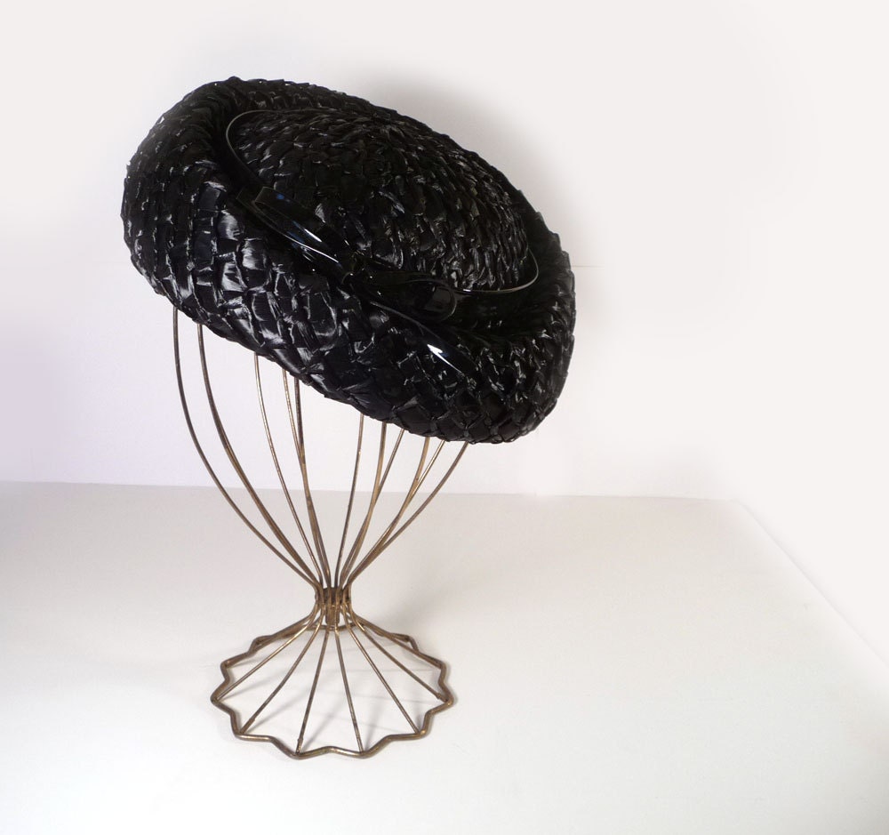 Vintage Linda Farrell original black hat