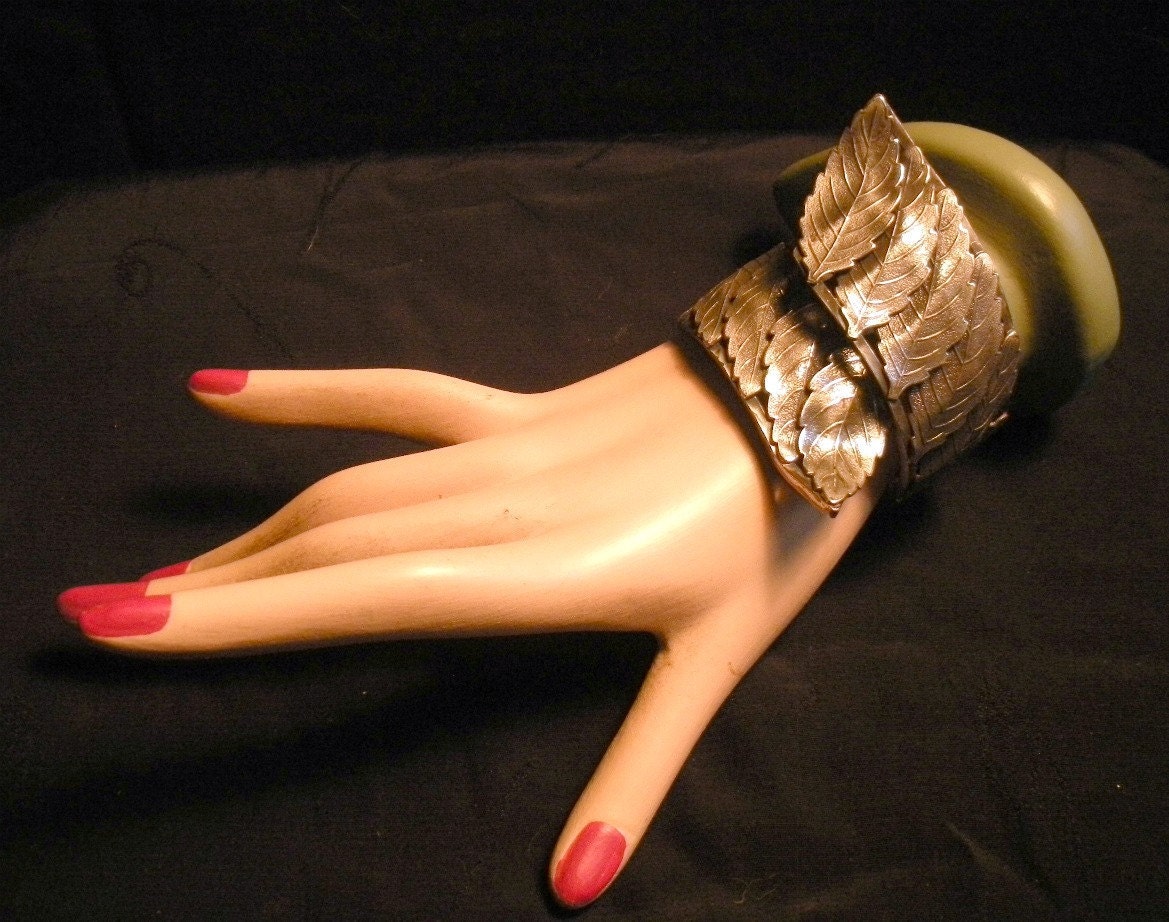 Overlapping Leaves Cuff Bracelet