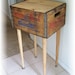 Shipping Crate Table 1930s 1940s WHITE ROCK Sparkling Beverages Box A repurposed distressed box upcycled renewed
