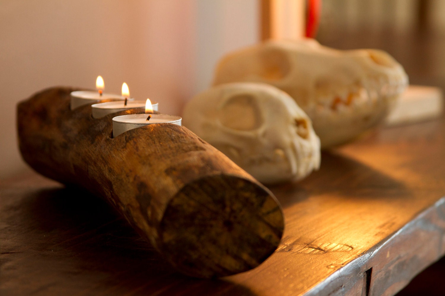 Wood Branch Candle Holder