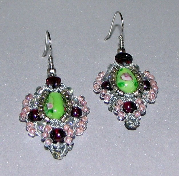 Victorian Style Macrame Earrings