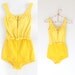 1960s Yellow Polka Dot Onepiece Bathing Suit / Small - Medium