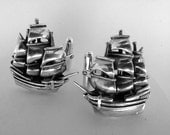Sterling Silver Sailing Ship Cufflinks