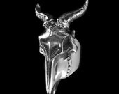 Huge Sterling Silver Antelope Skull Ring