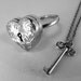 Locking 9ct Gold Engraved Heart Ring with Seperate Key Necklace